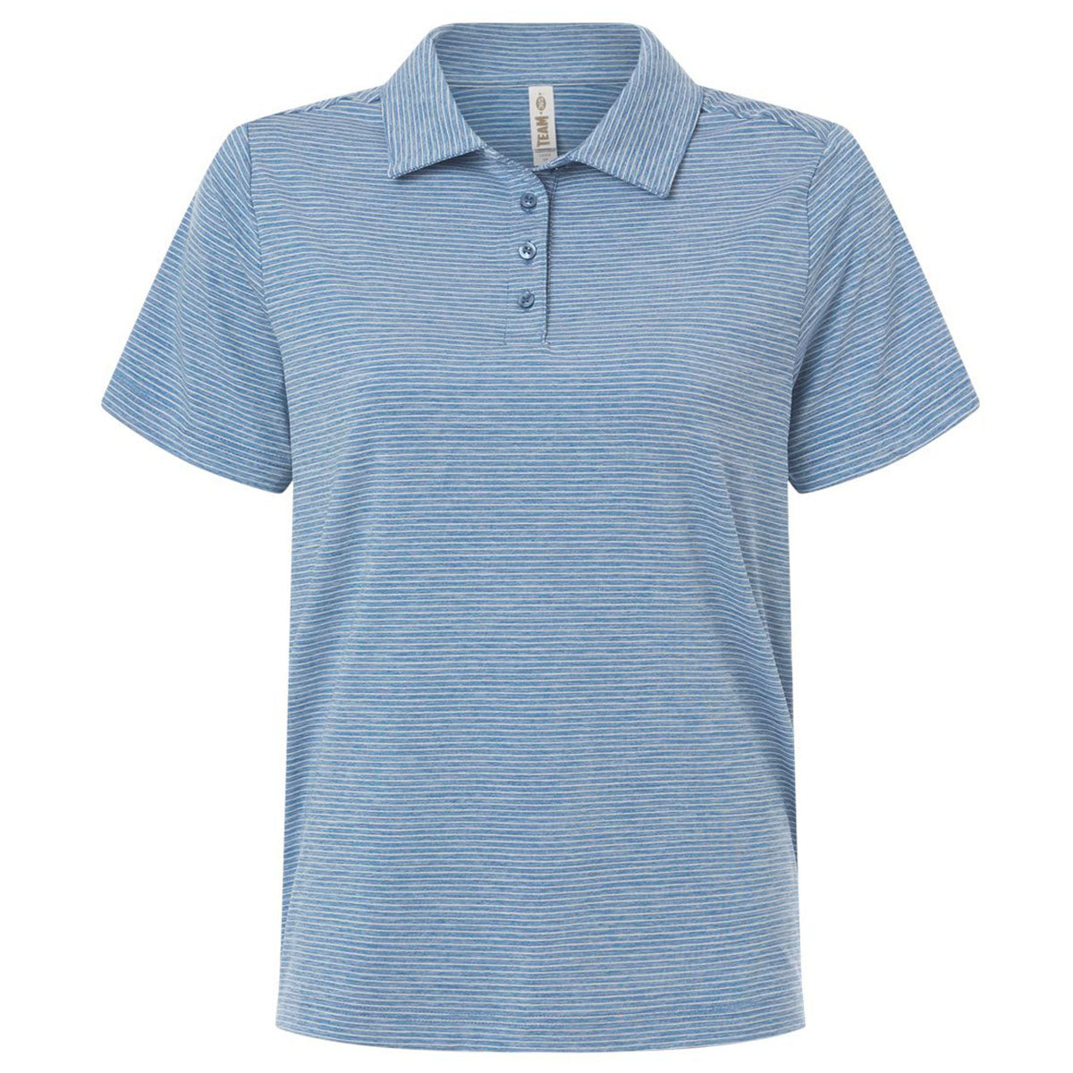 Team 365 Women's Sport Royal Heather/White Relay Heathered Stripe Polo