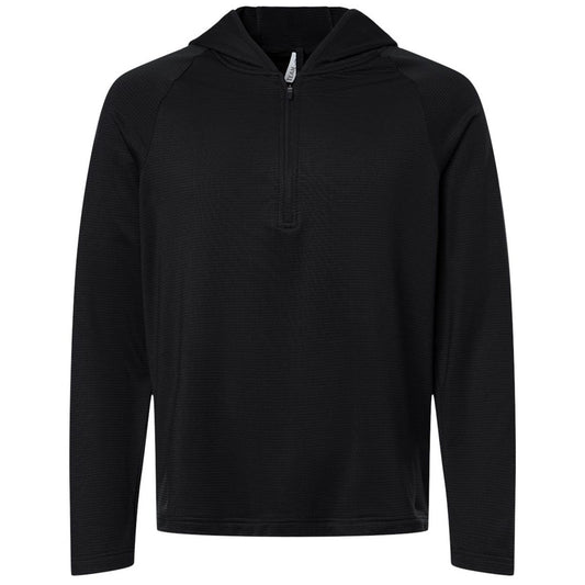 Team 365 Men's Black Qualify Quarter-Zip Hooded Pullover