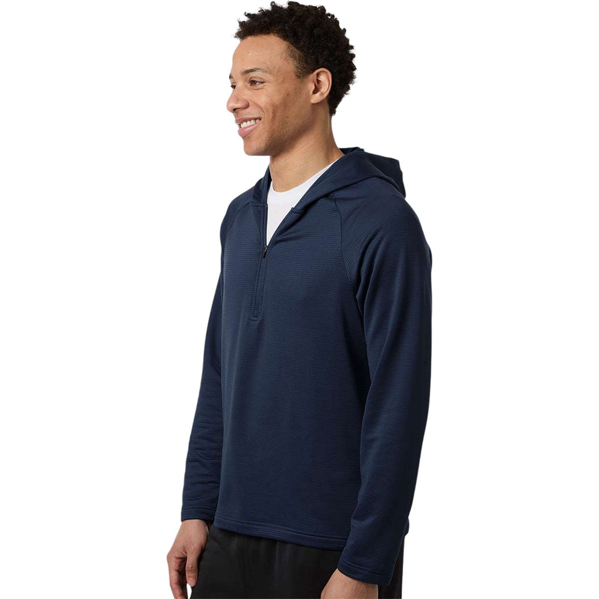 Team 365 Men's Sport Dark Navy Qualify Quarter-Zip Hooded Pullover