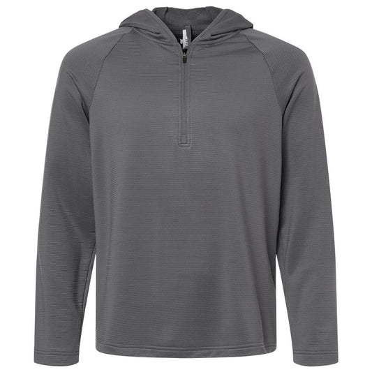 Team 365 Men's Sport Graphite Qualify Quarter-Zip Hooded Pullover