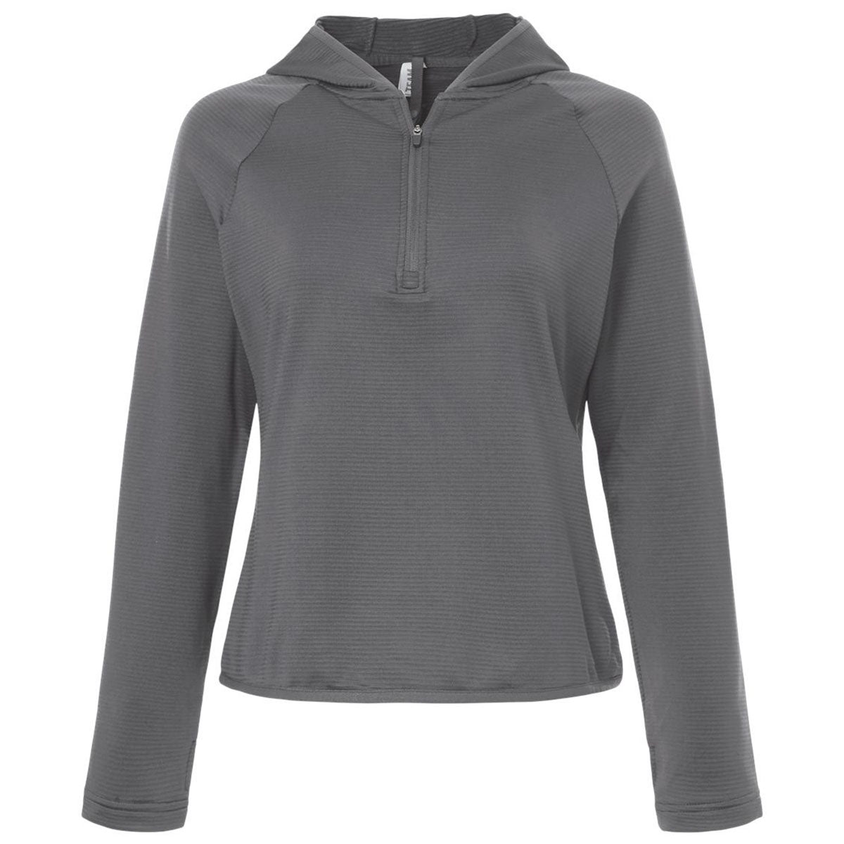 Team 365 Women's Sport Graphite Qualify Quarter-Zip Hooded Pullover