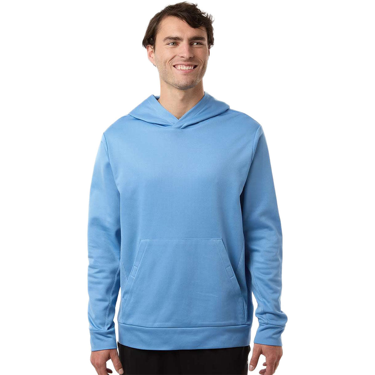 Team 365 Unisex Sport Light Blue Squad Hooded Tech Fleece Pullover
