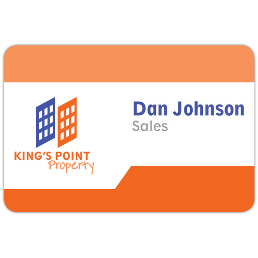 Beacon White Tucson Plastic Name Badge with Super Grip Magnet Attachment: 3" X 2"