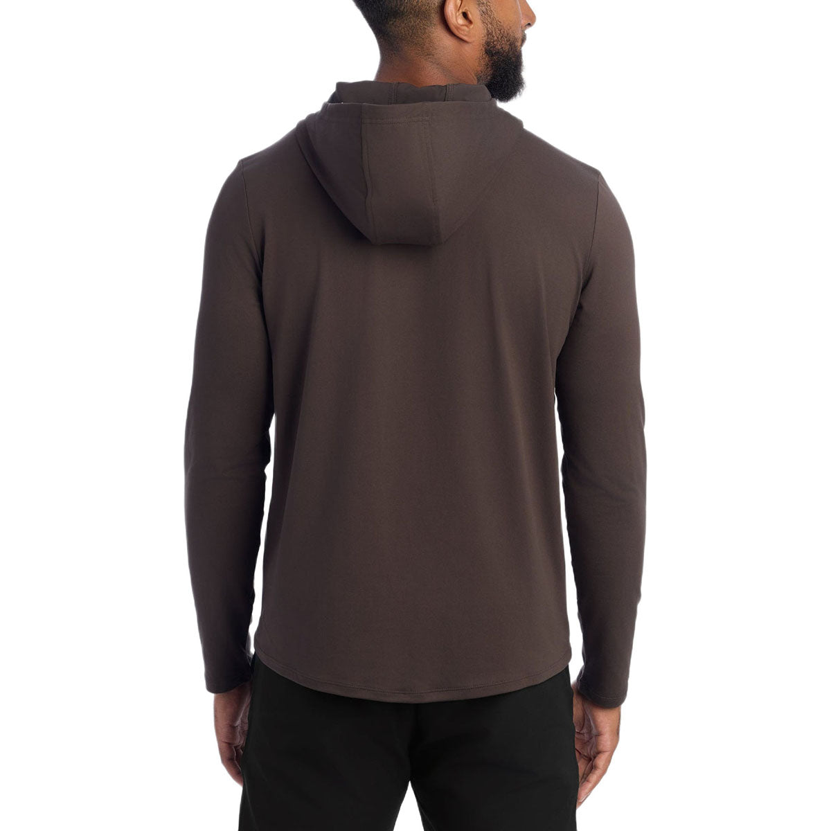 UNRL Men's Espresso Ultra Hooded Long Sleeve