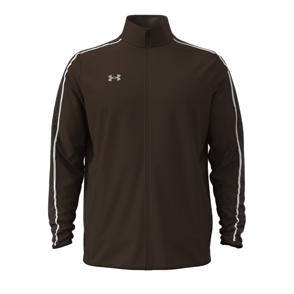 Under Armour Men's Gridiron Brown/White UA Command Full Zip Warm Up