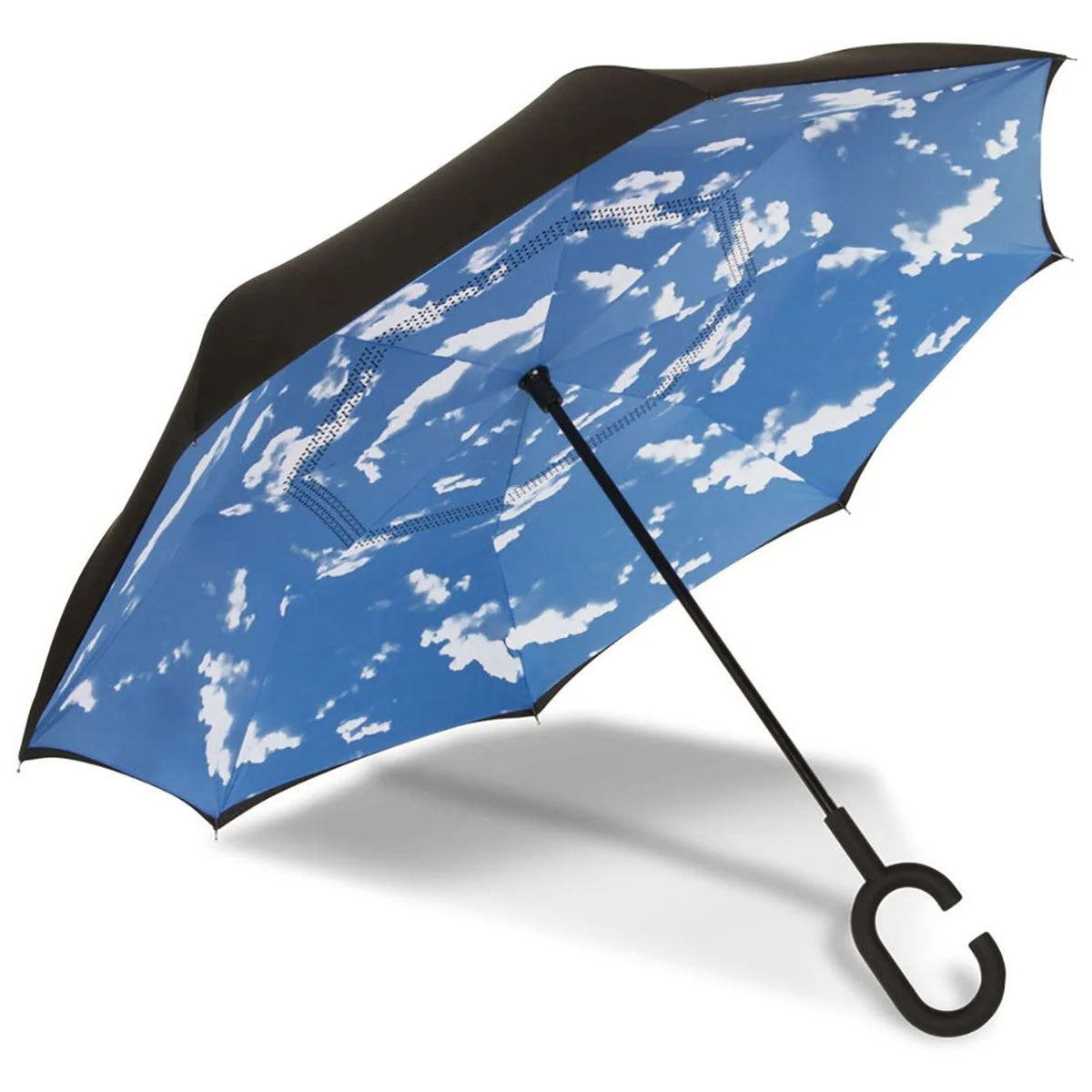 Shed Rain Black/Clouds UnbelievaBrella 48" Reverse-Close Manual Stick Umbrella (Prints)