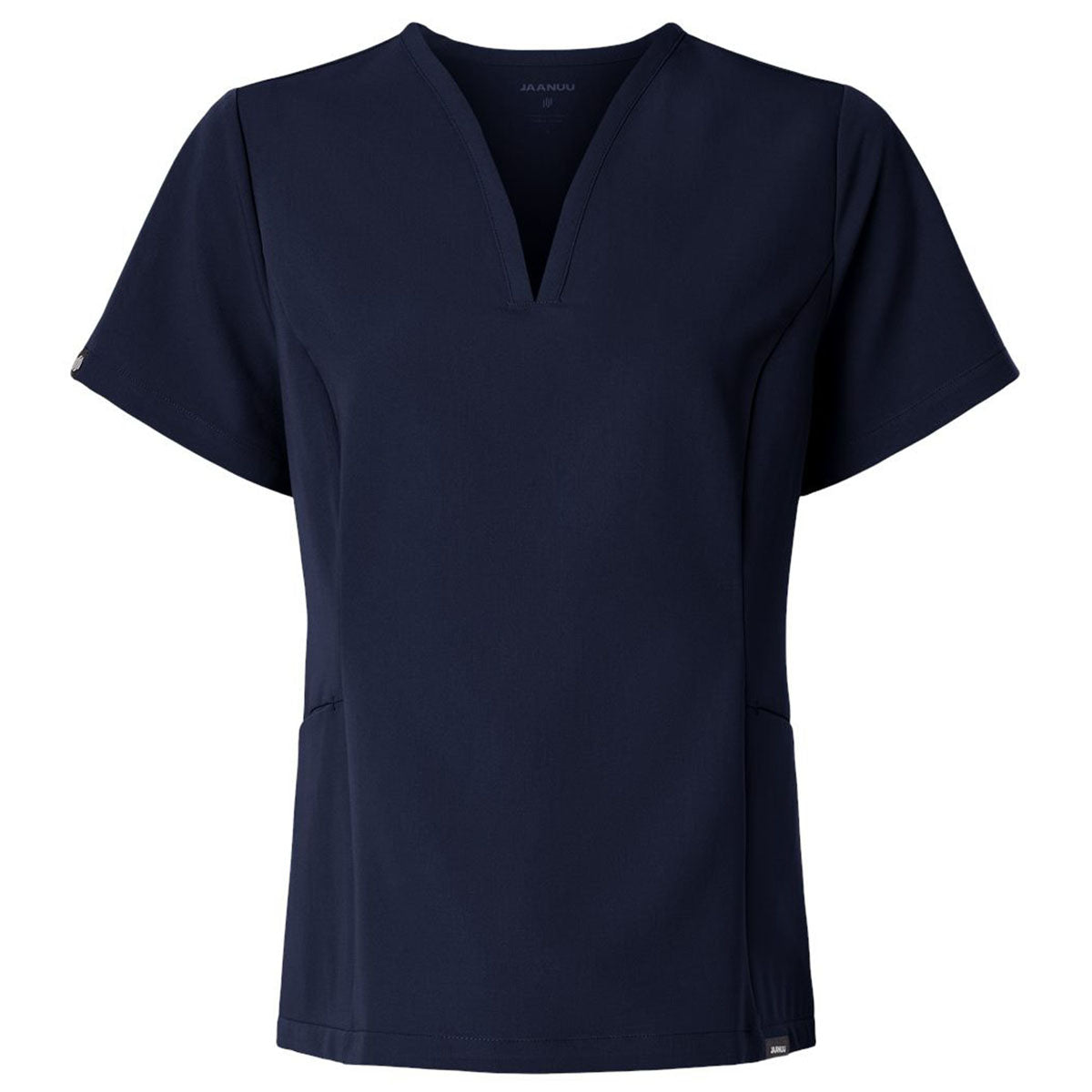 Jaanuu Women's Midnight Navy Calix Fit & Flare Scrub V-Neck Top
