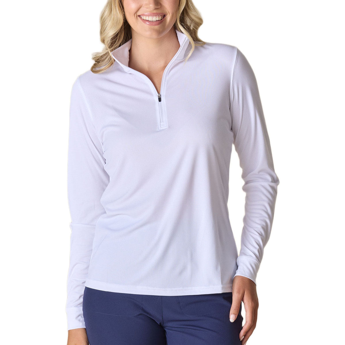 Straight Down Women's White Aero Quarter Zip