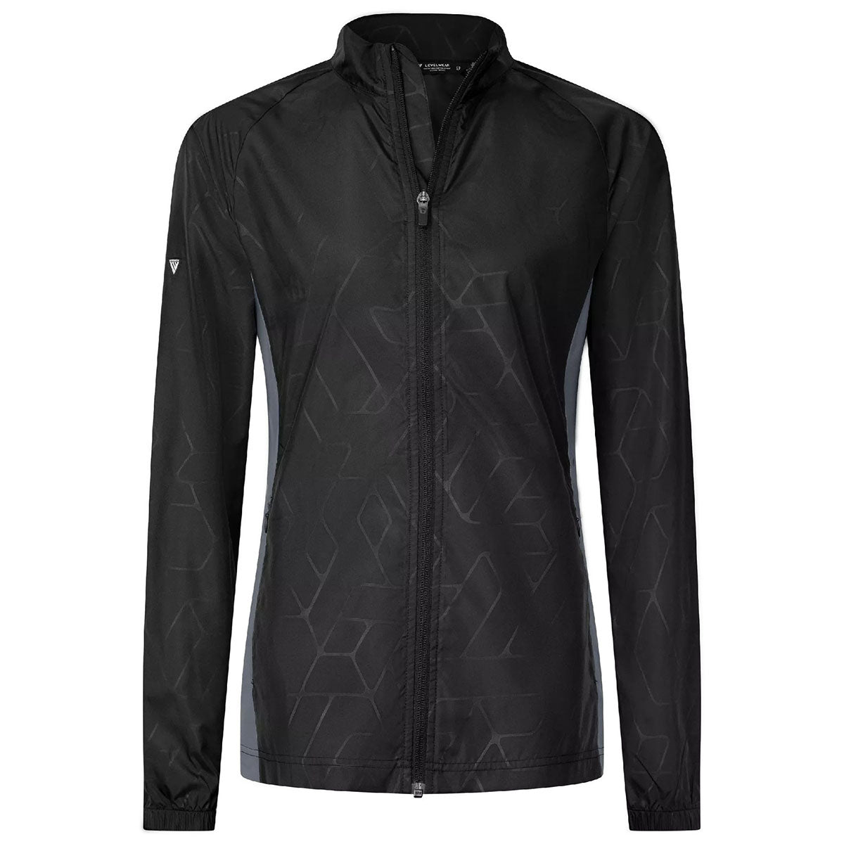 Levelwear Women's Black/Pebble Band Windbreaker