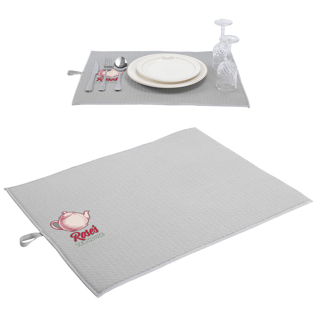 Ariel Premium Grey Saloon 20" x 15" Dish Drying Mat