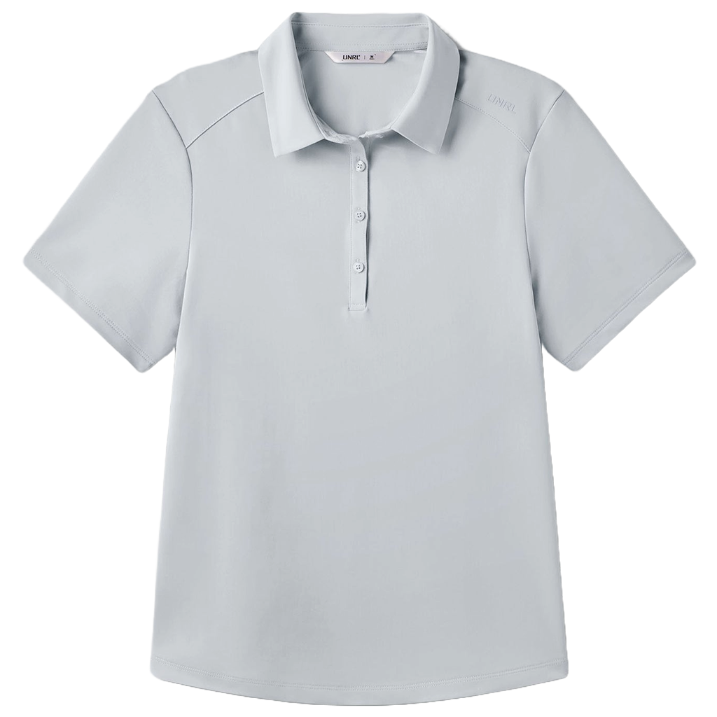 UNRL Women's Core Grey Short Sleeve Pique Pro Polo