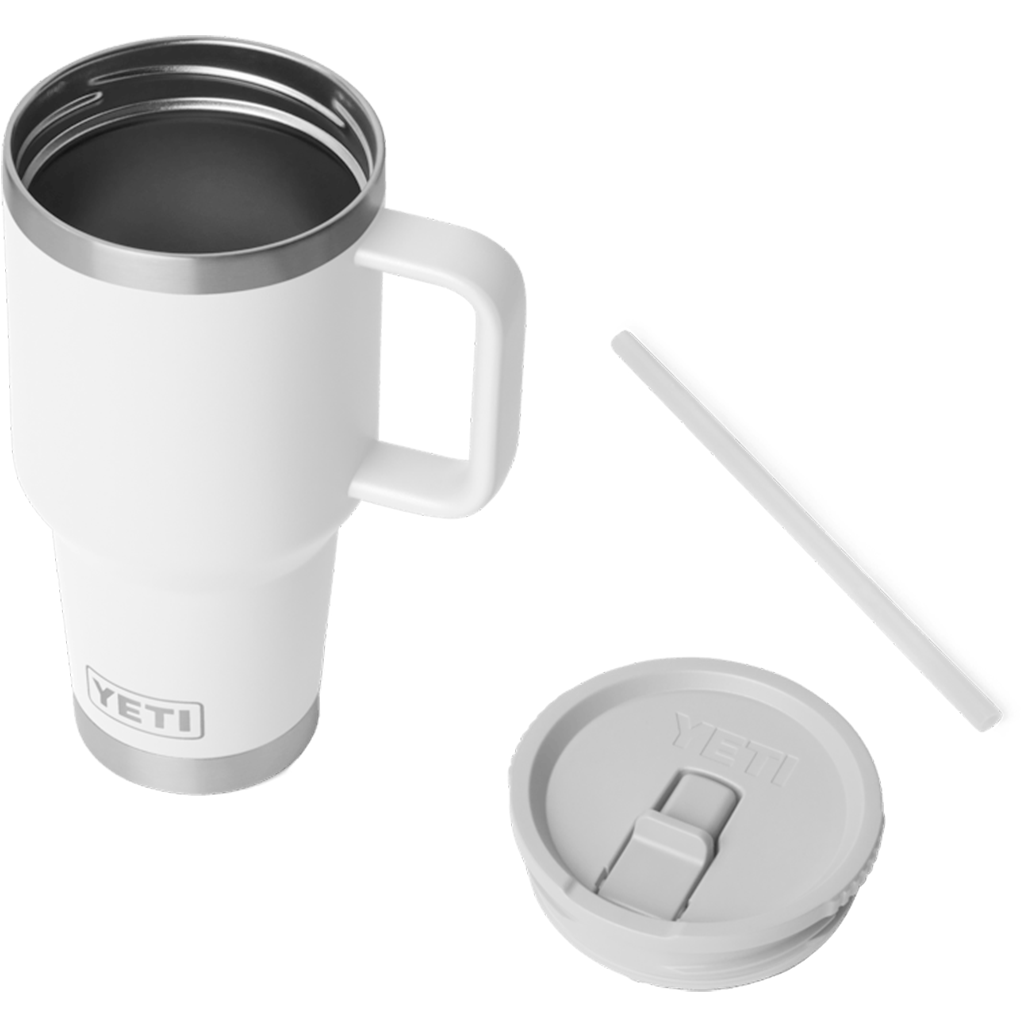YETI White Rambler 30 oz Travel Straw Mug with Color-Matched Straw Lid