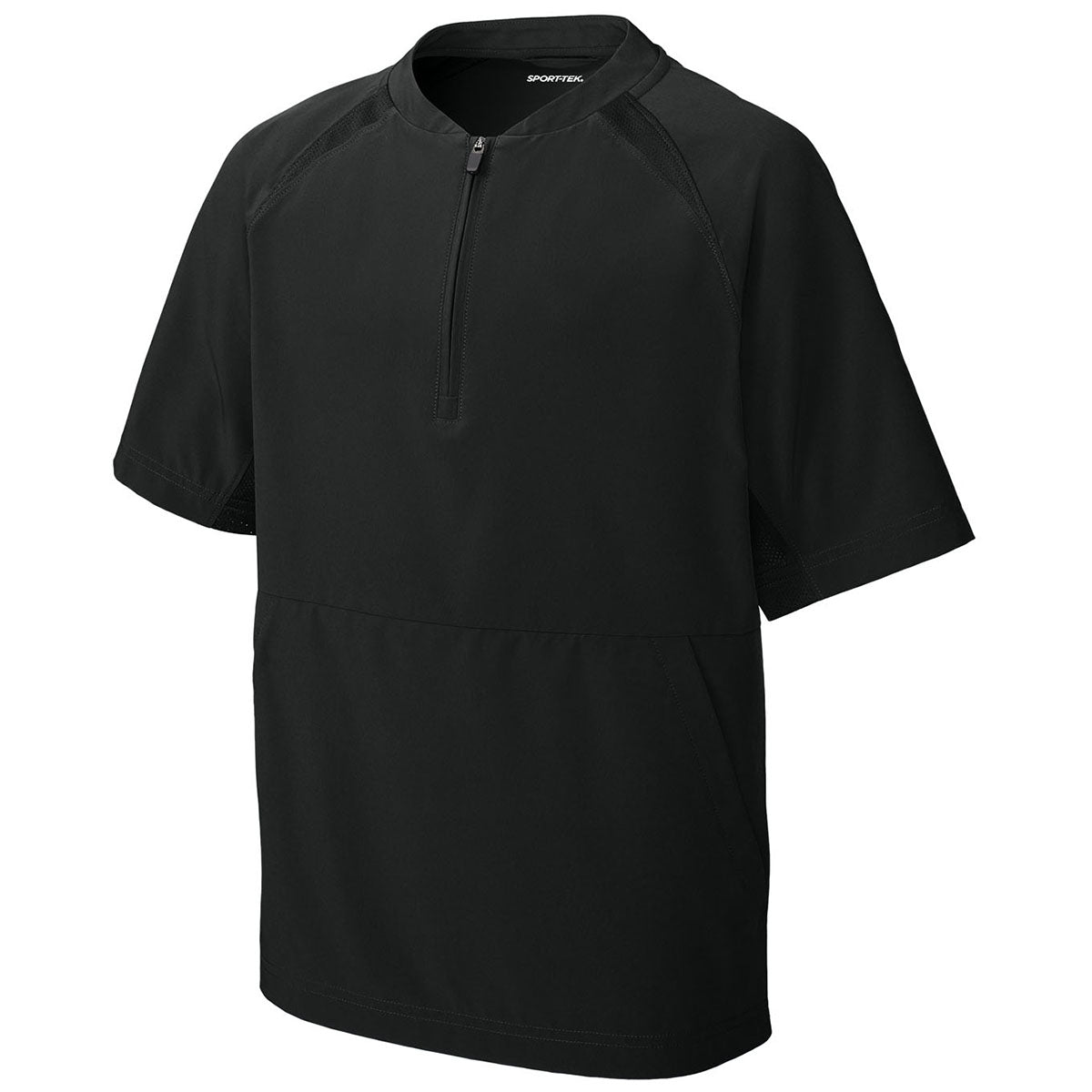 Sport-Tek Youth Black Repeat 1/2-Zip Short Sleeve Jacket