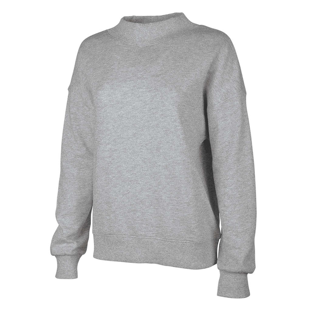 Charles River Women's Heather Grey Willow Mock-Neck Sweatshirt