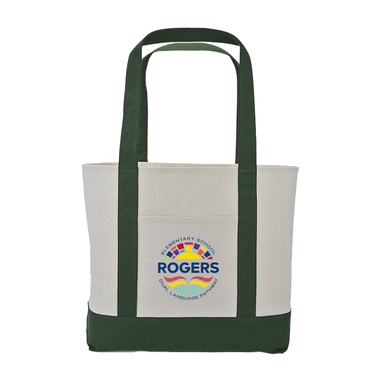Gemline Green Large Canvas Tote
