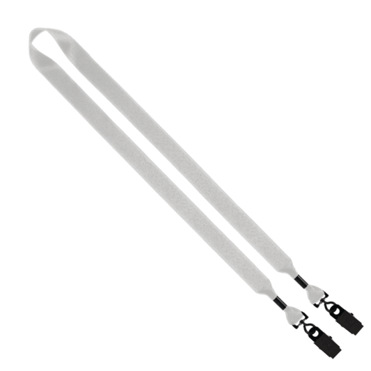 Snugz White 3/4" 2-Ended Polyester Lanyard with Metal Crimp & Metal Bulldog Clip